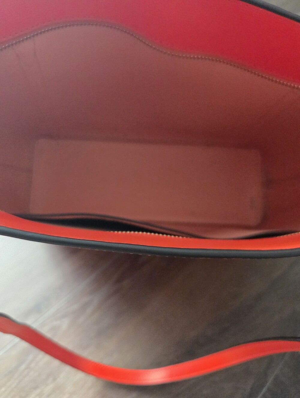 kate spade Bright Orange Pebbled Leather Tote with Shoulder Straps - Picture 12 of 12